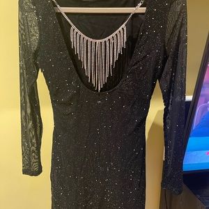 Black mini evening dress